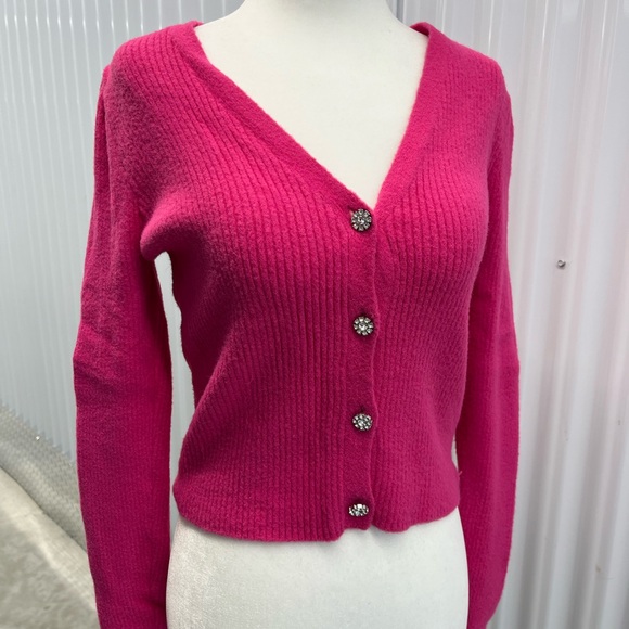 💖 Zara Fuchsia Button-Up Cardigan - Picture 4 of 8